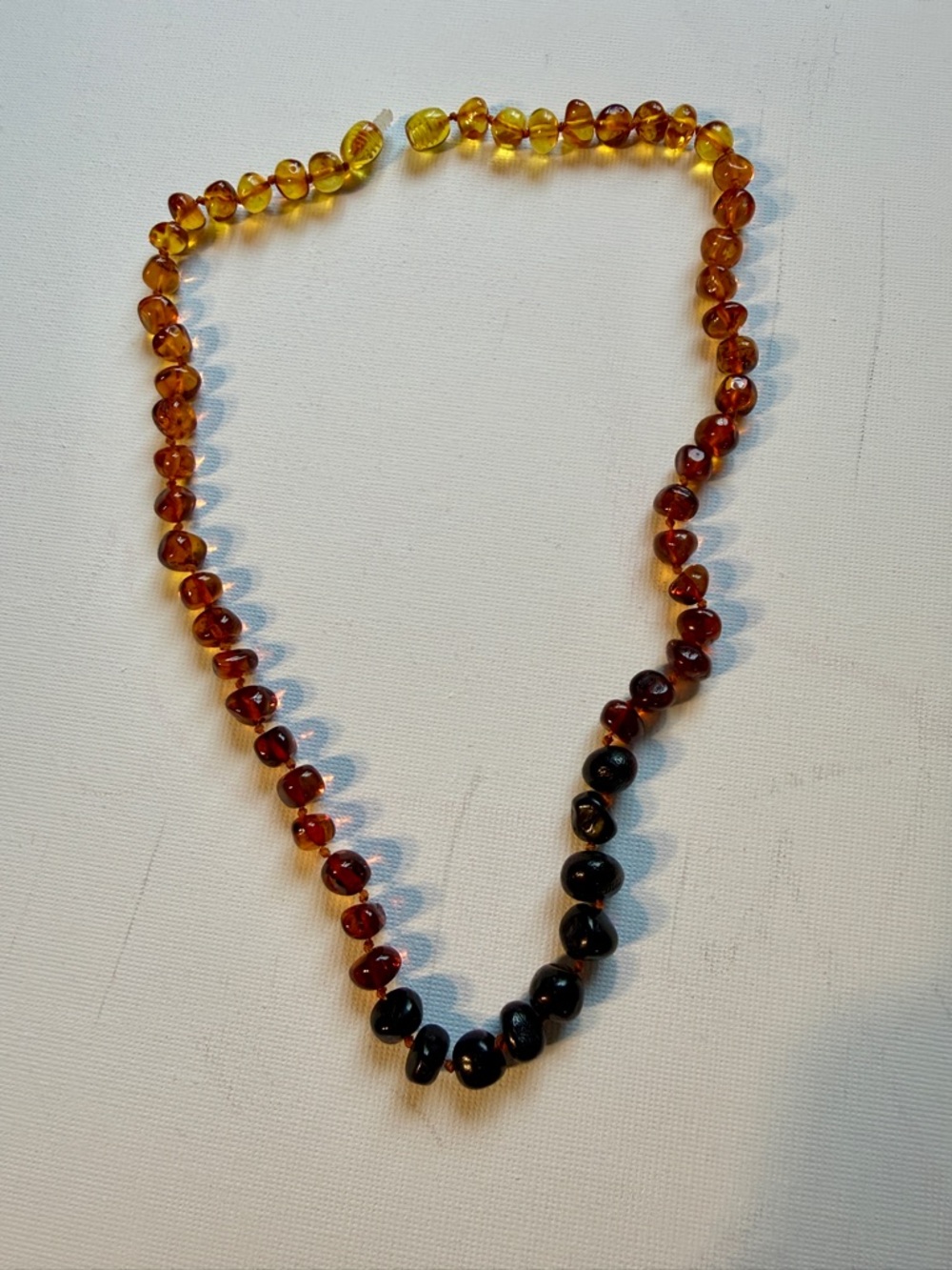 Amber Beaded Necklace - Honey and Cognac Tones - Picture 3 of 4